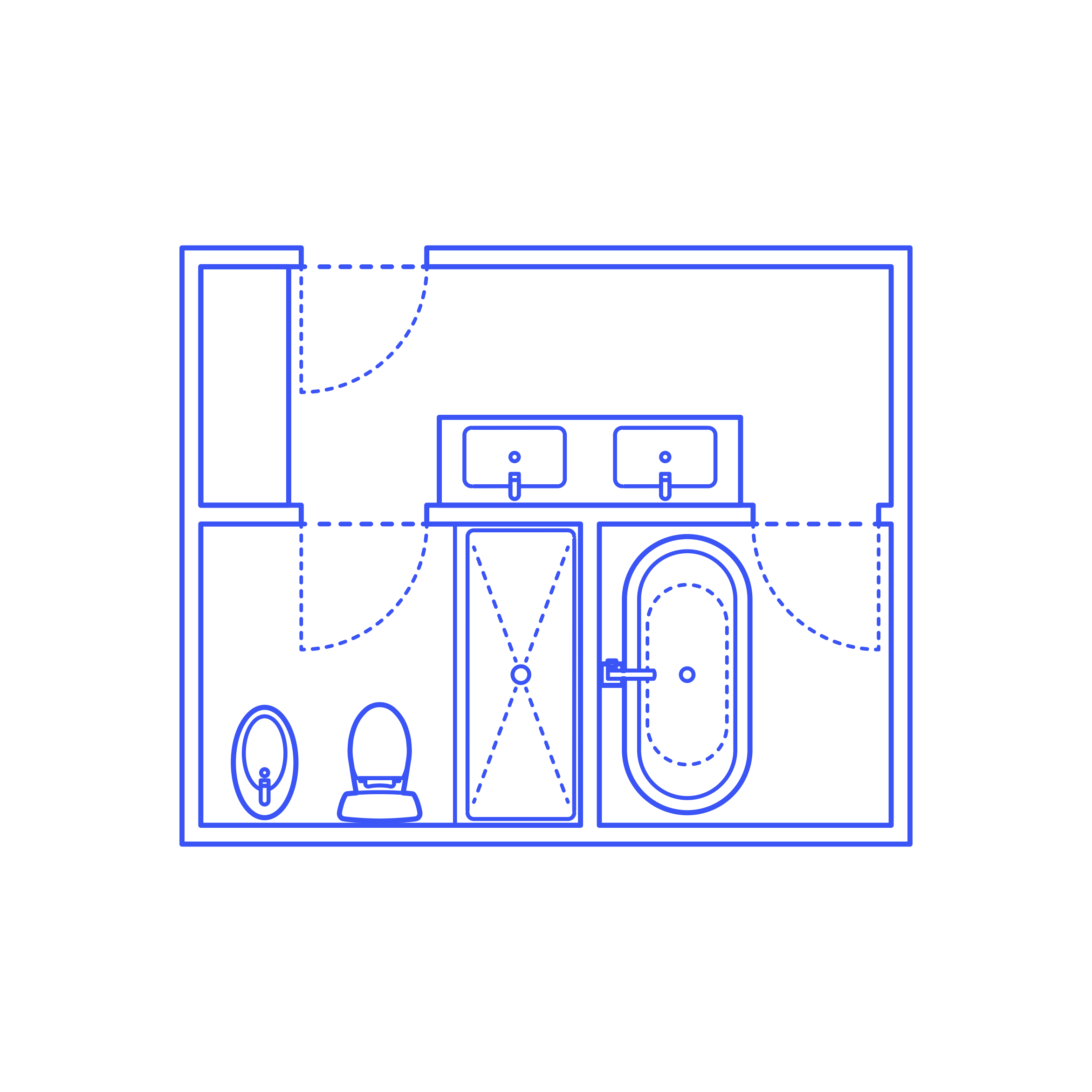 Layouts Bathrooms Primary Split Luxury Bidet U Shape Sketch Svg Vector Free Vectors
